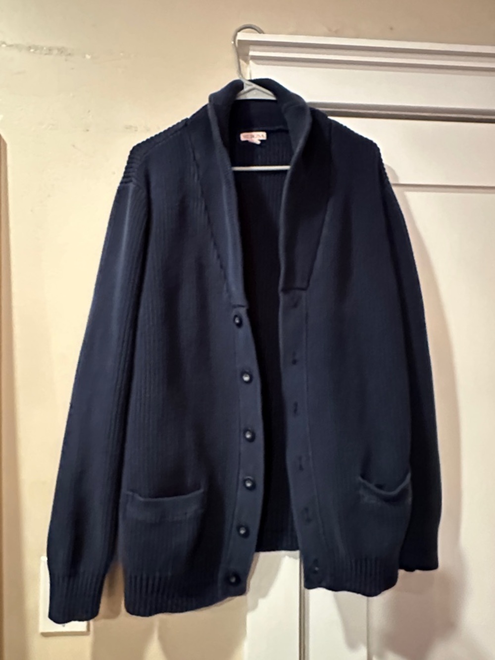 Merona Men's or women’s Navy Shawl-Collar Cardigan